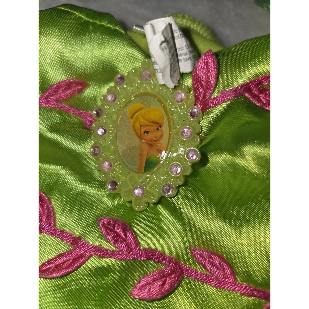 290 Disney Tinker Bell Costume Kids Small 4-6 Green Excellent Fairy Dress Up
